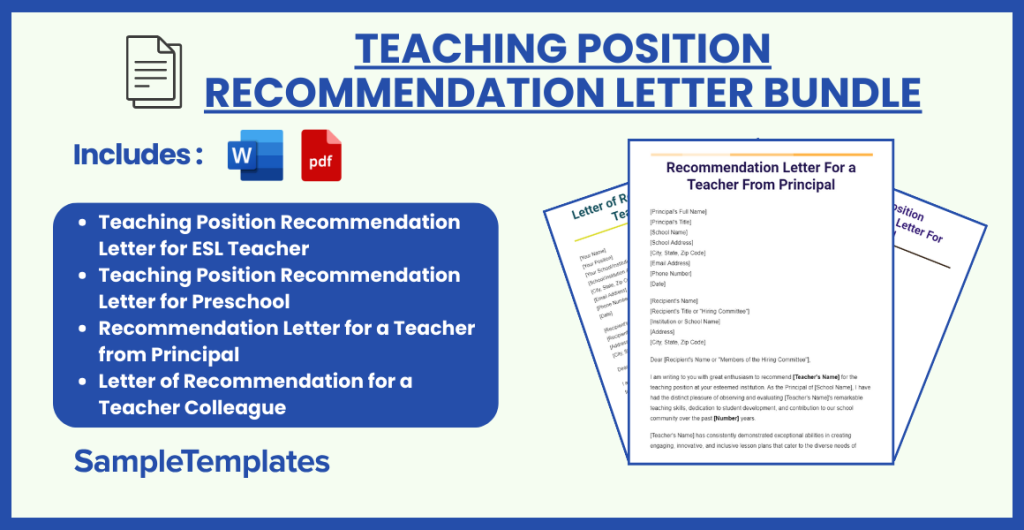 teaching position recommendation letter bundle 1024x530