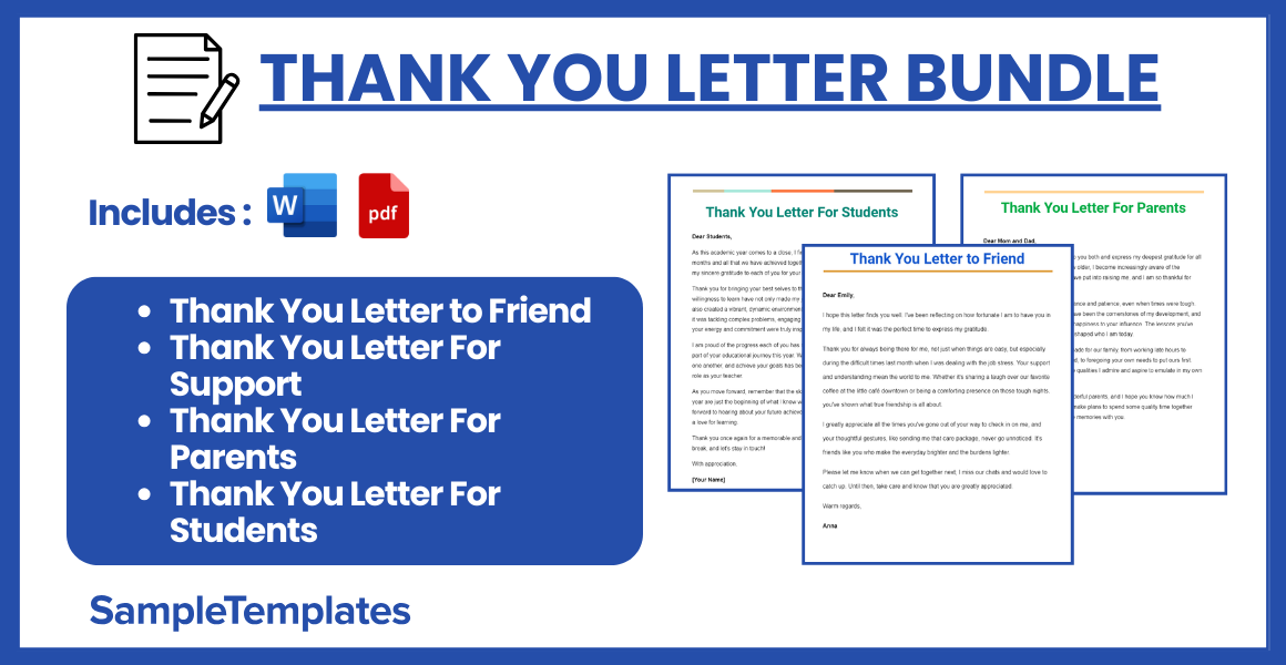 thank you letter bundle