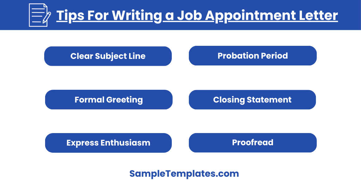 tips for writing a job appointment letter