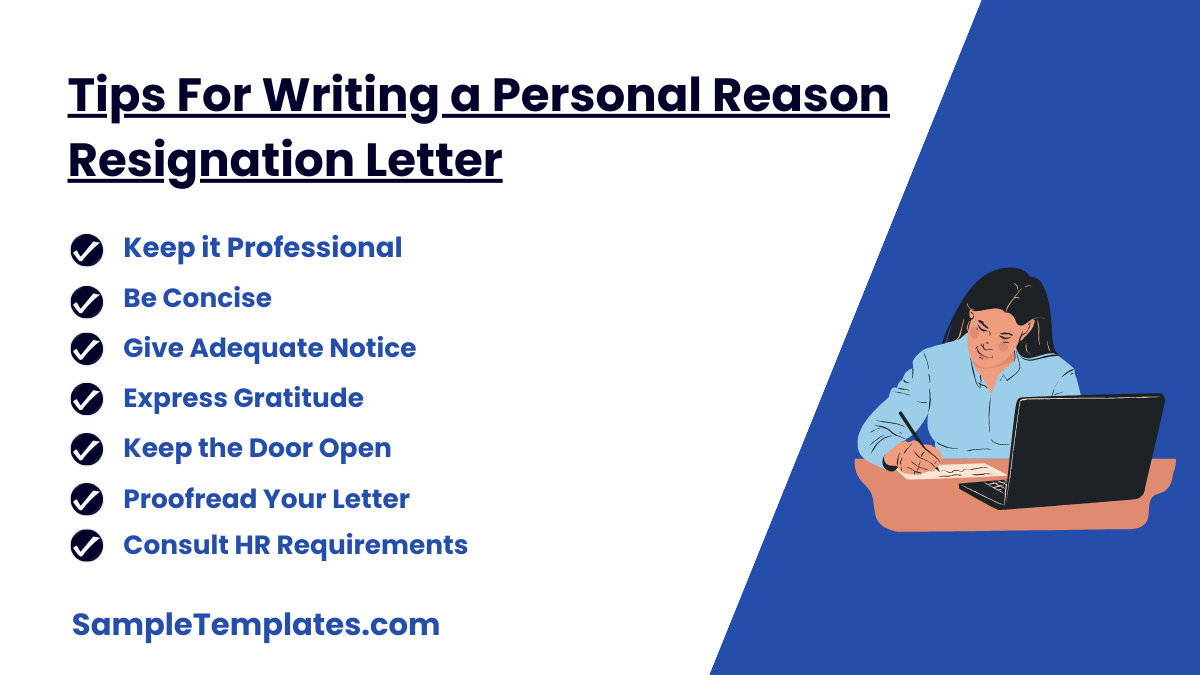 tips for writing a personal reason resignation letter