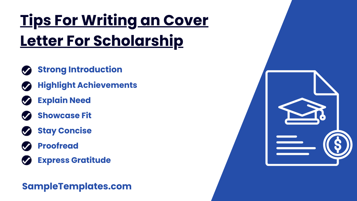 tips for writing an cover letter for scholarship
