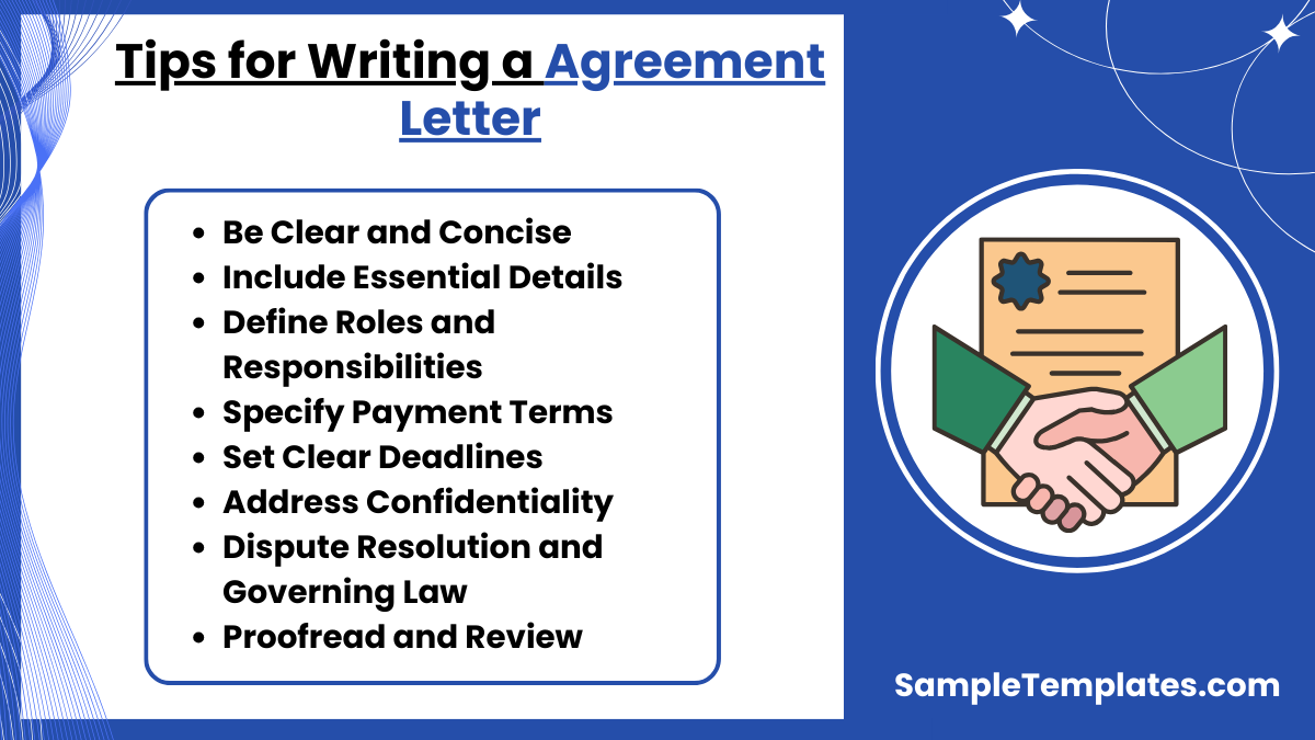 tips for writing a agreement letters