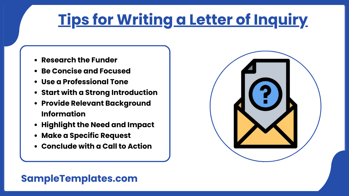 tips for writing a letters of inquiry