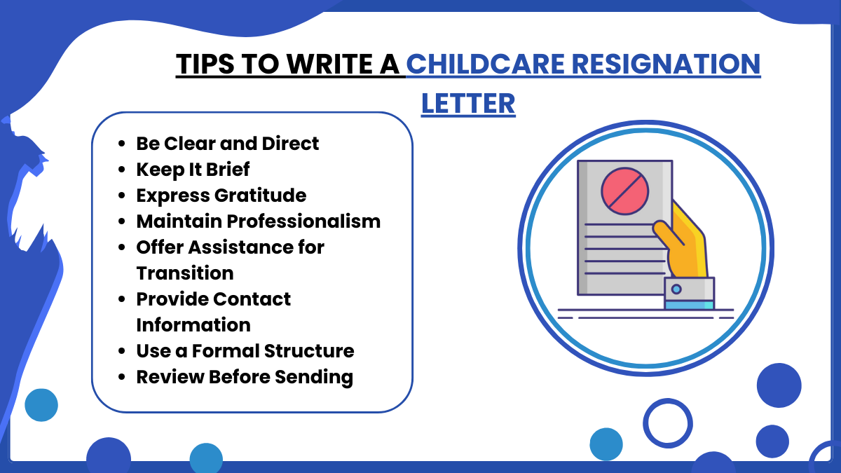 tips to write a childcare resignation letter