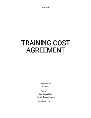 training cost agreement template