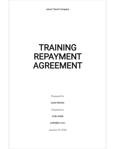 training repayment agreement template