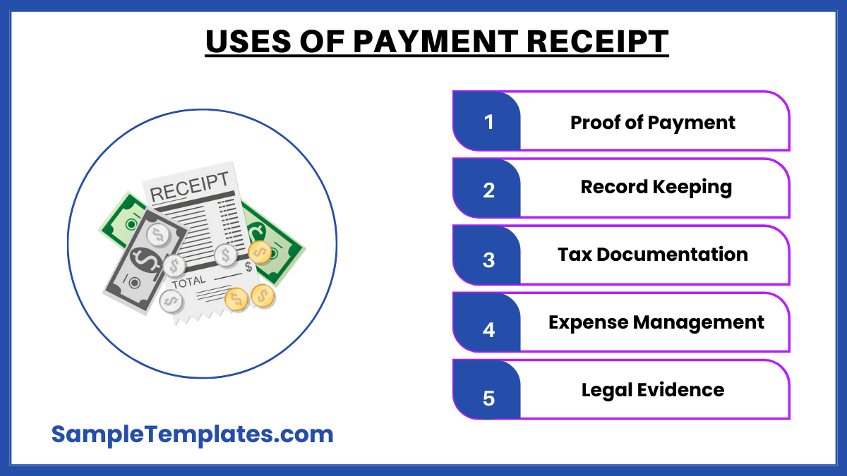 uses of payment receipt