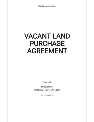 vacant land purchase agreement template