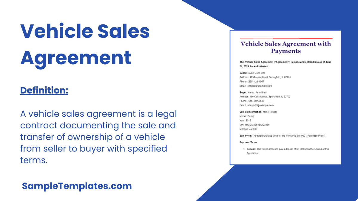 Vehicle Sales Agreement