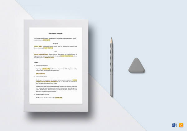 work for hire agreement template in ipages
