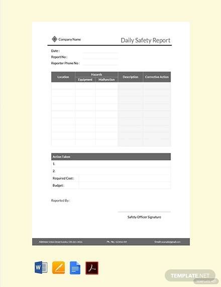 daily safety report