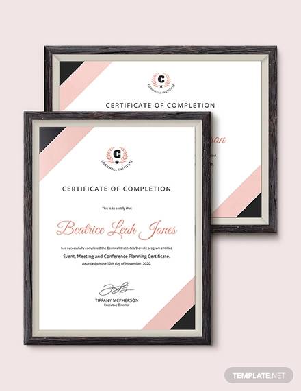 event planning certificate