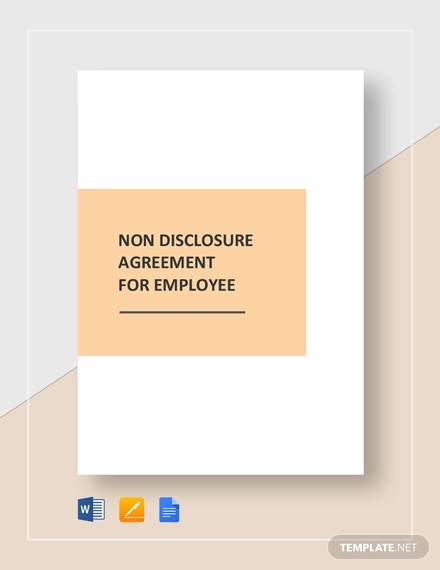 non disclosure agreement for employee