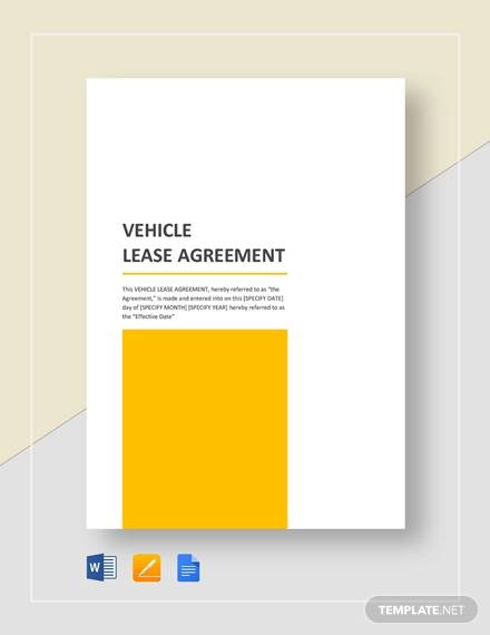 sample vehicle lease