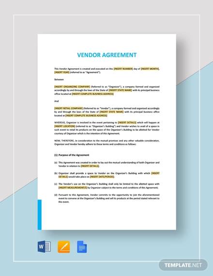 Vendor Take Back Agreement Template