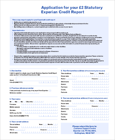 statutory credit report example