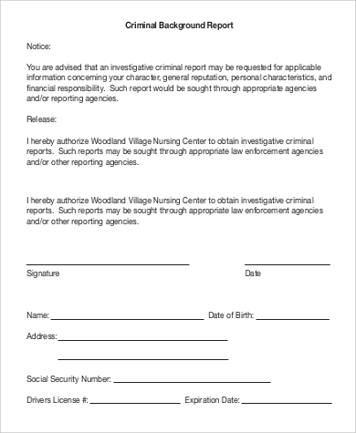 criminal background report in pdf