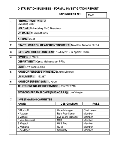 formal report example business