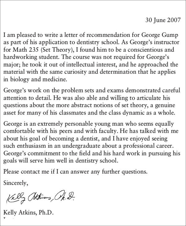 scholarship recommendation letter for student