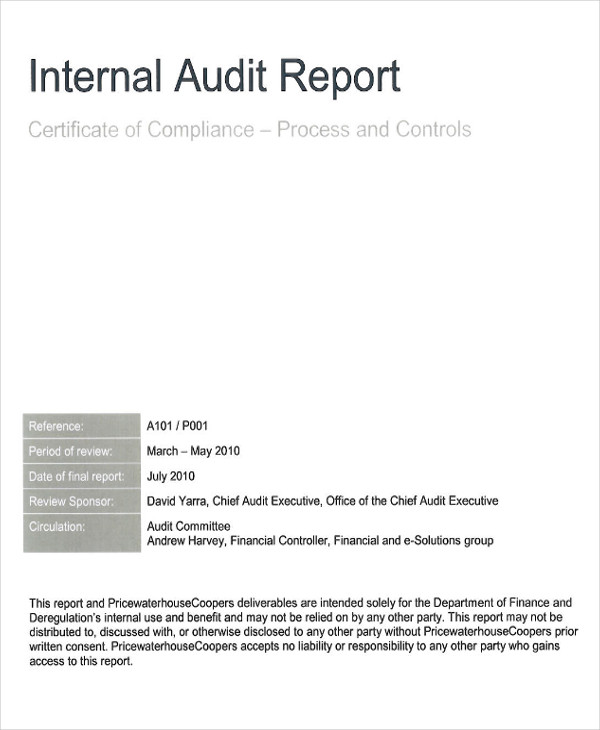 internal audit report format