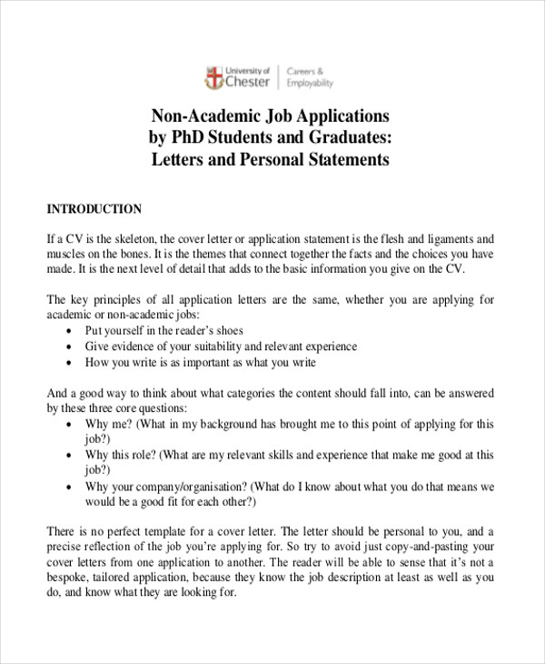 sample application letter for non academic staff