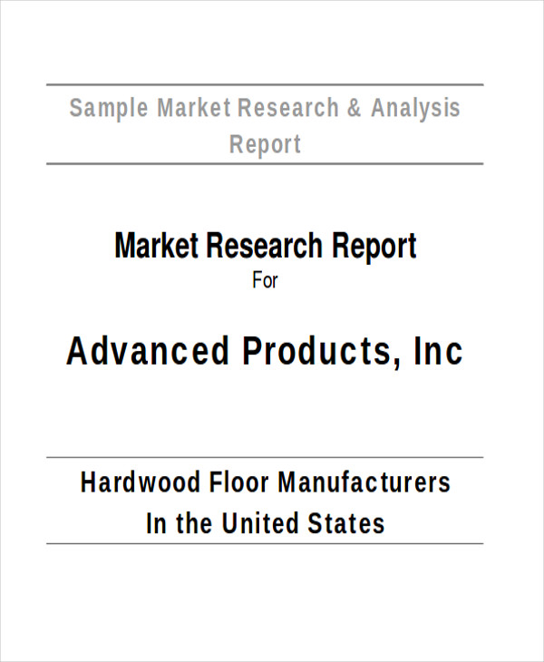 format of a market research report