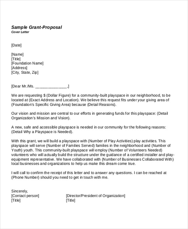 grant proposal letter
