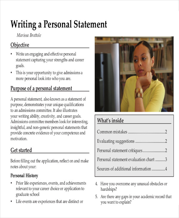 personal statement letter