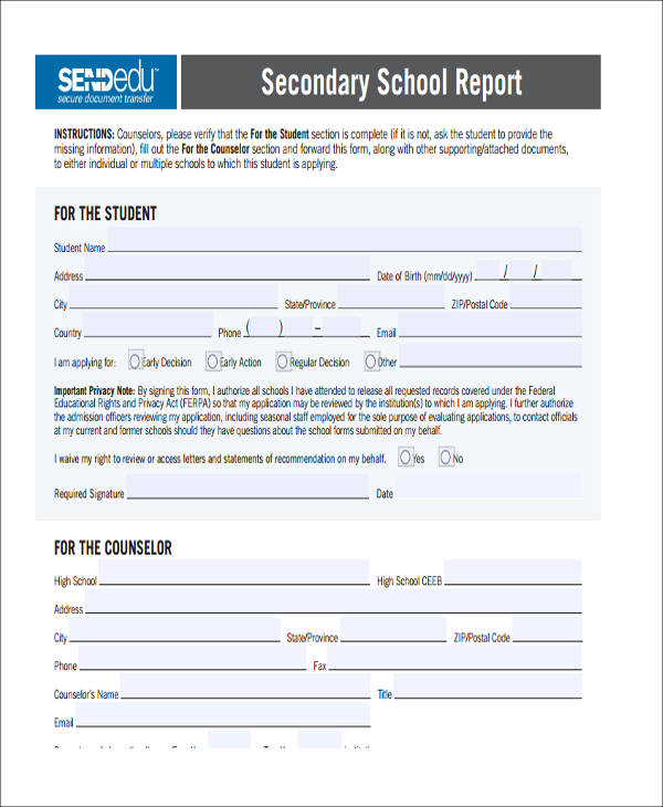 report at high school