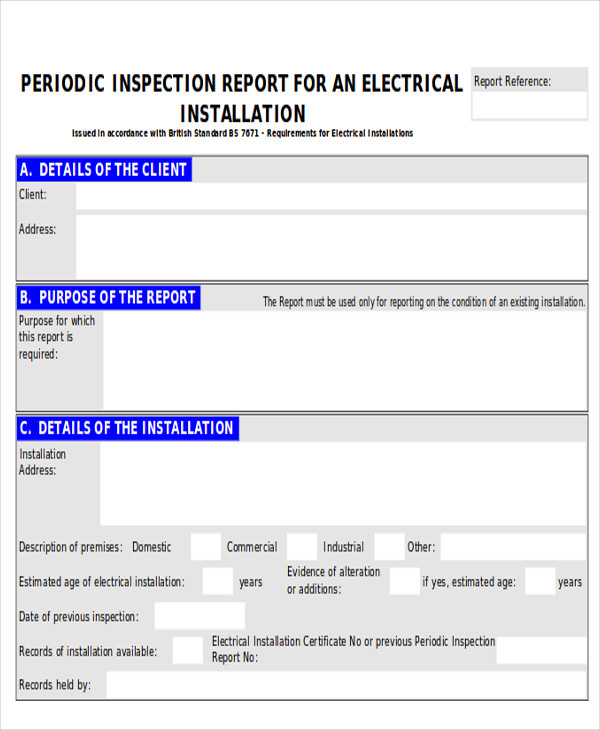 periodic inspection report example