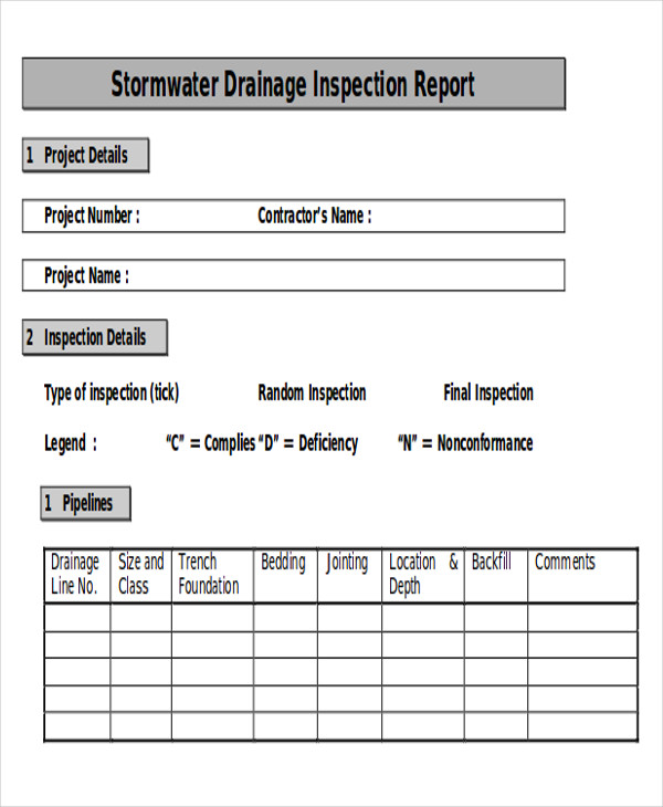 printable quality inspection report