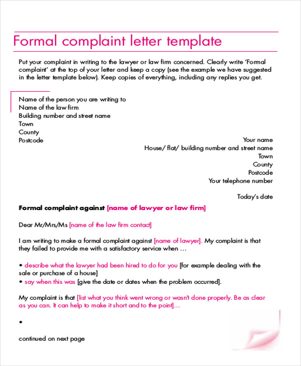 formal complaint letter1