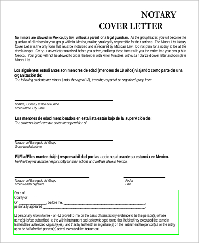 notary cover letter