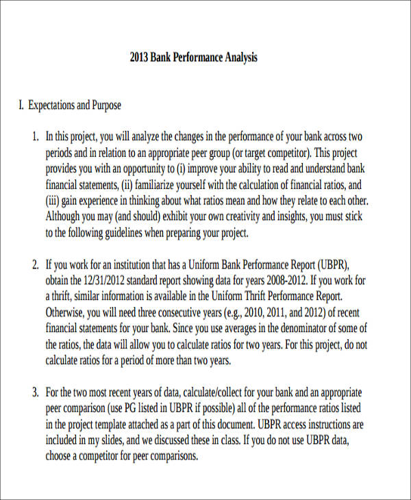 bank performance analysis report in pdf