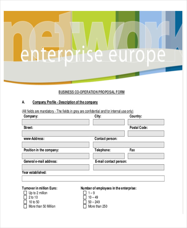 business co operation proposal form