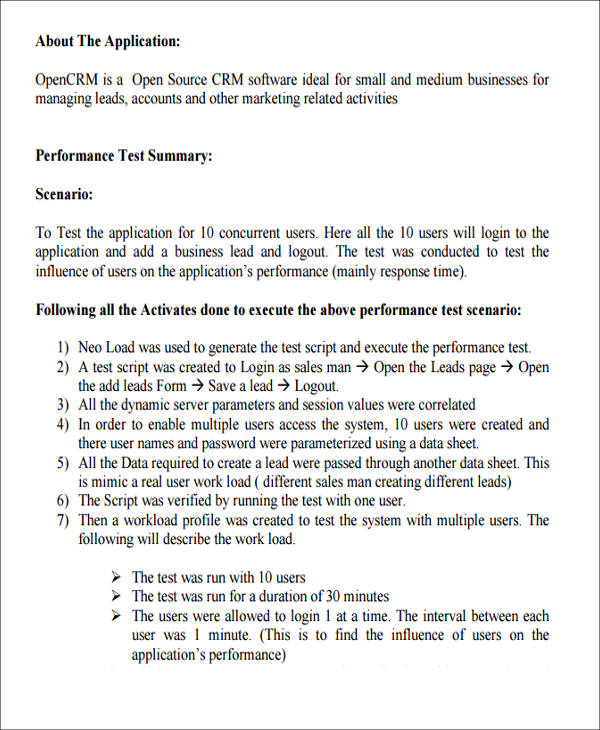 performance test analysis report