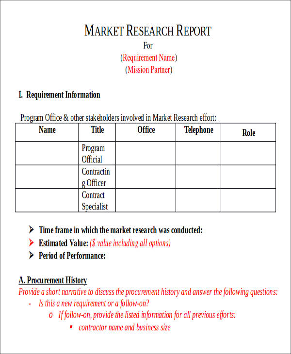 market research report government