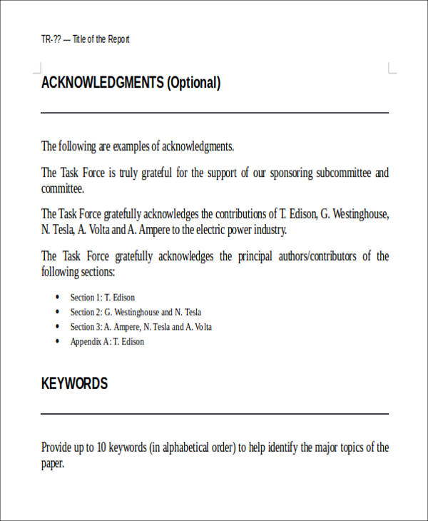 technical report format