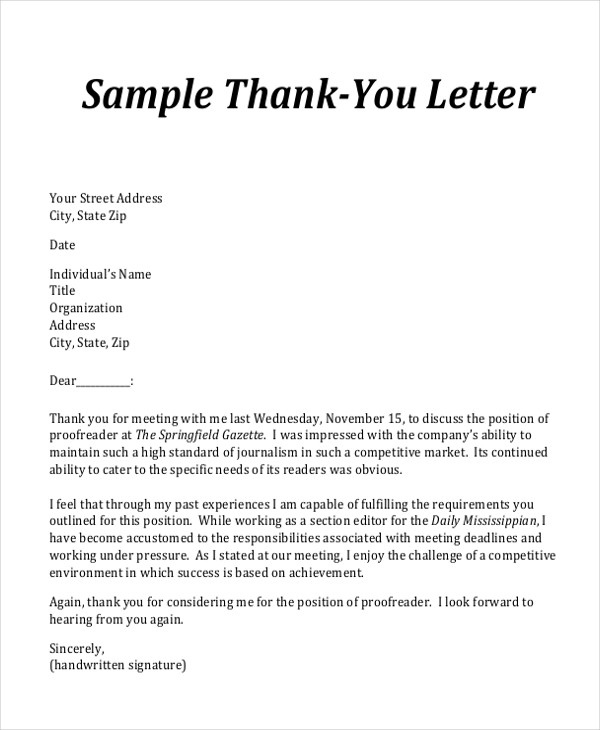 Thank You Email Template After Meeting