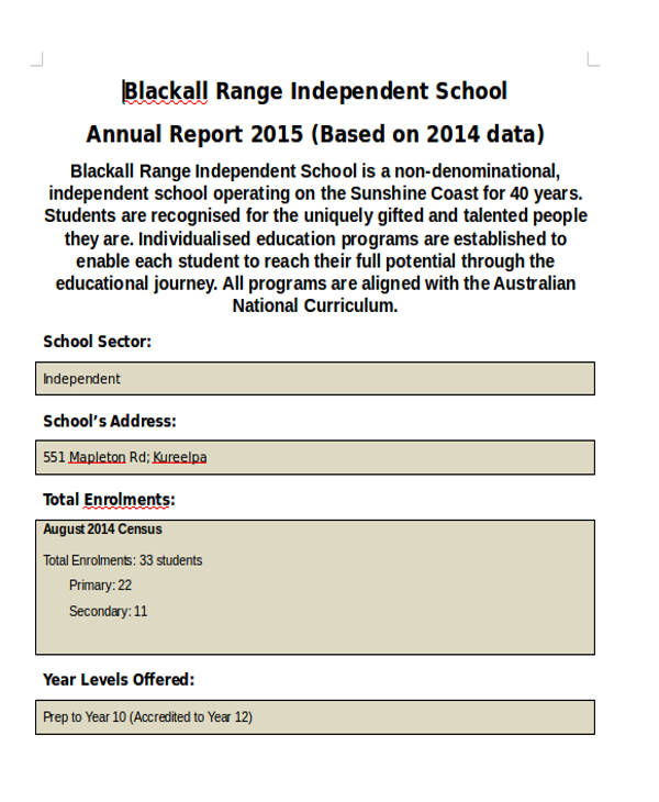 school annual report