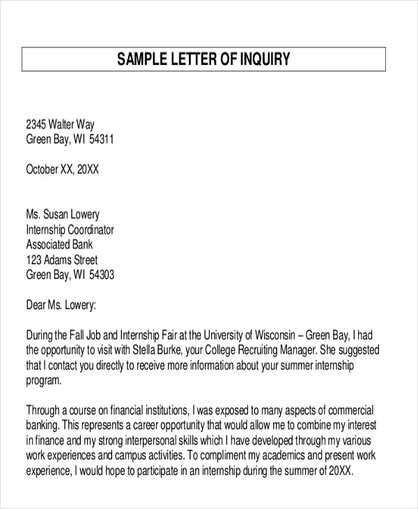 business inquiry reply letter