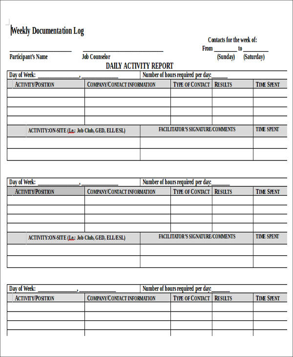 daily report form