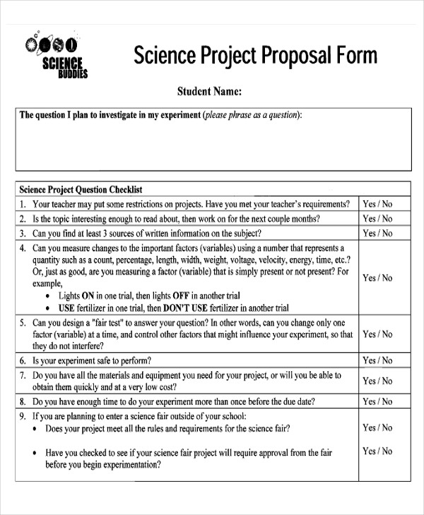 how to write science project proposal