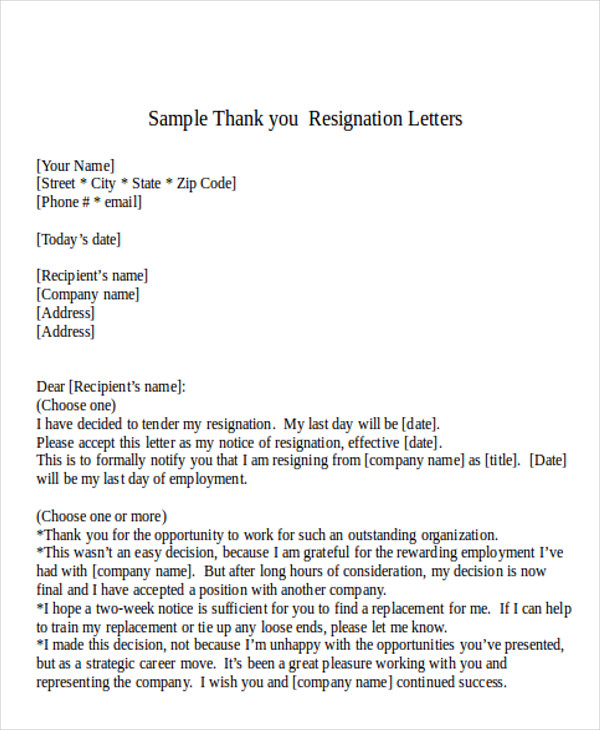 FREE 30+ Resignation Letter Templates in PDF MS Word
