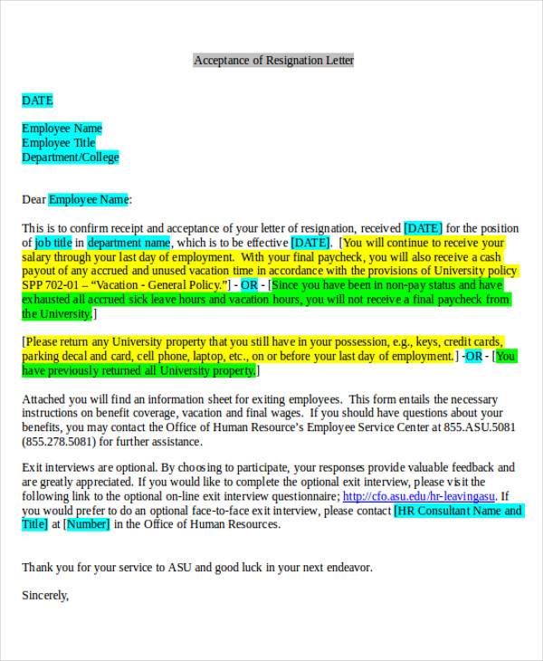 FREE 30+ Resignation Letter Formats & Templates in PDF