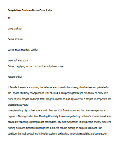 new graduate nursing cover letter