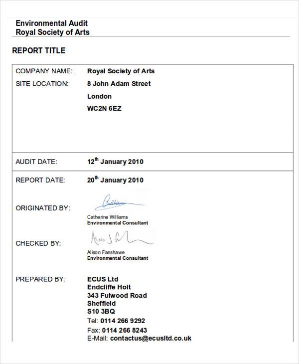 Data Center Audit Report Template