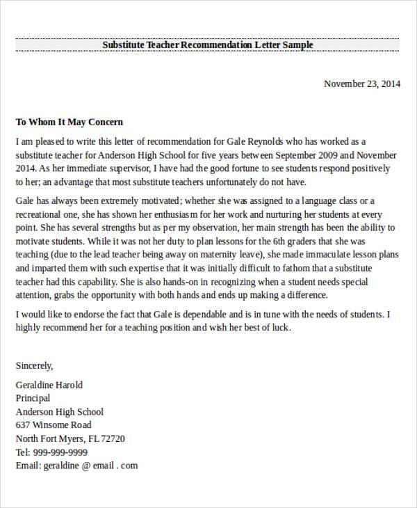 Recommendation Letter For A Substitute Teacher Job Job Retro Recommendation Letter For A Substitute Teacher Job Job Retro