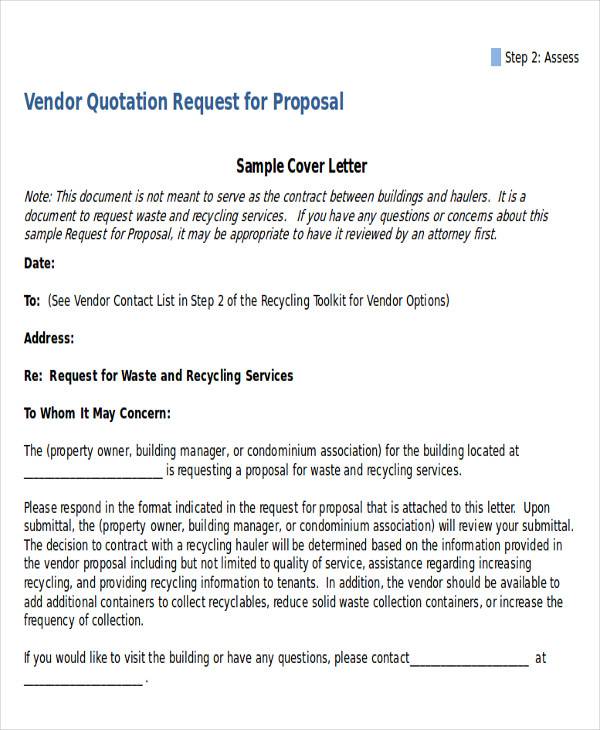 vendor quotation request letter