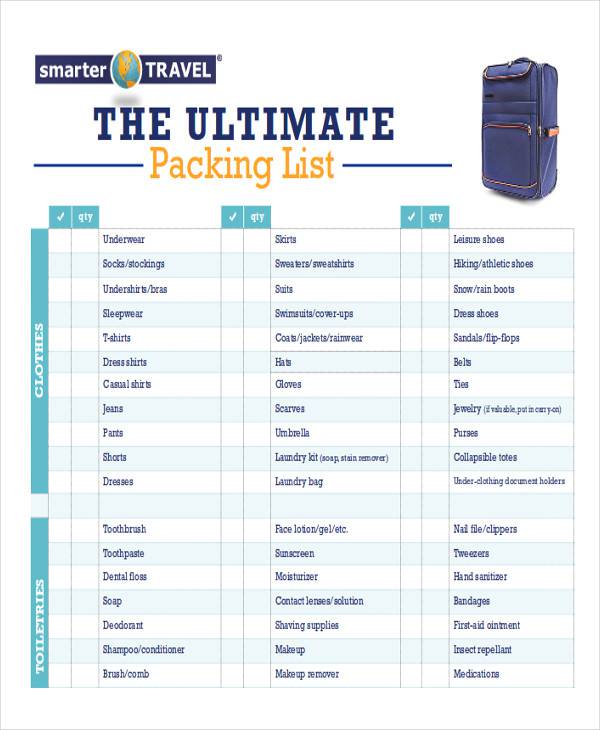 FREE 11 Packing List Samples In MS Word PDF